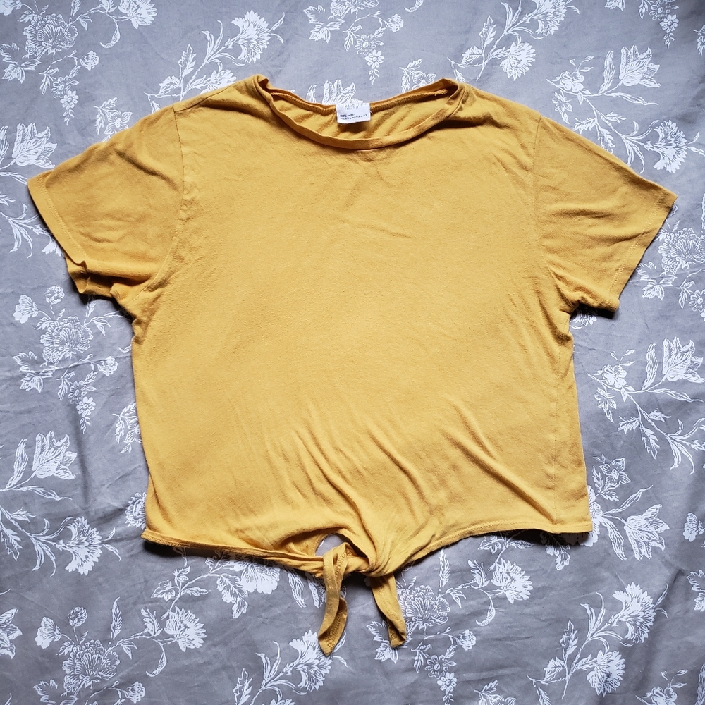 Yellow Front-Tie Shirt Size XS